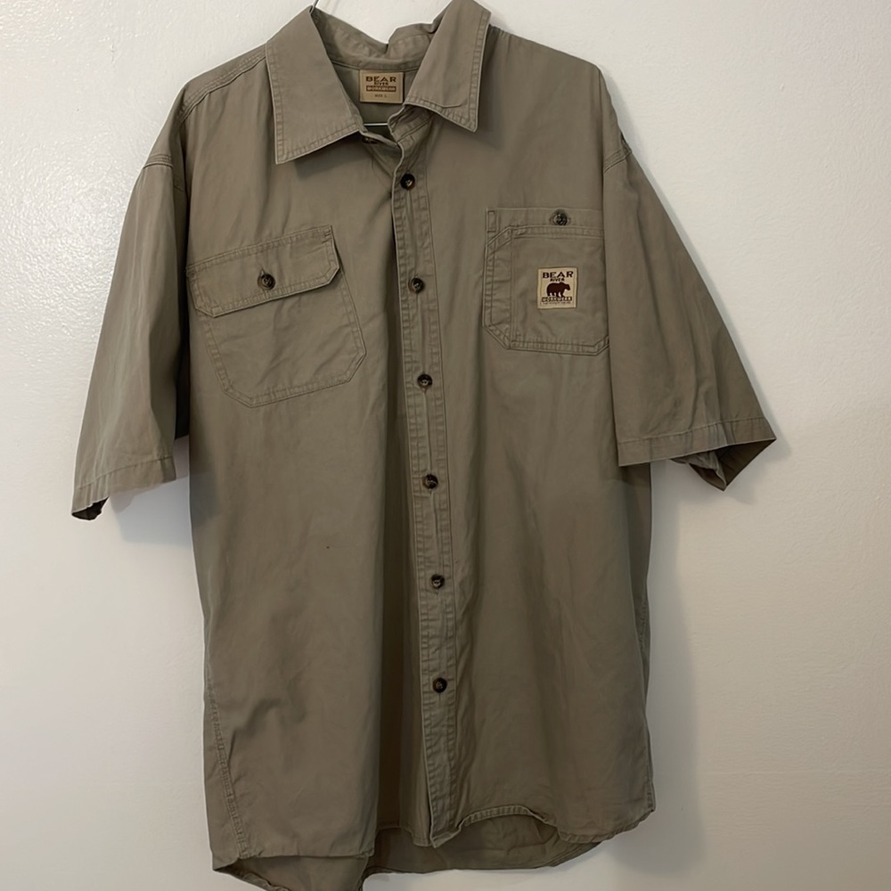 Bear River work wear large button down pocket shirt gray